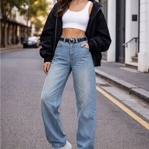 Dazy Classic Light Blue Women's Wide Leg Jeans